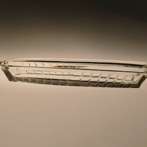 Bohemian Czech Art Deco Crystal Clear Cut Glass Tray Gablonz Glassworks