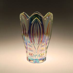 Boho Tjeckisk Sklo Union Konstglas Iris Iriserande Vas av Rudolf Schroter