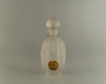 So Lovely French Art Nouveau Frozen Glass Perfume Bottle Flacon