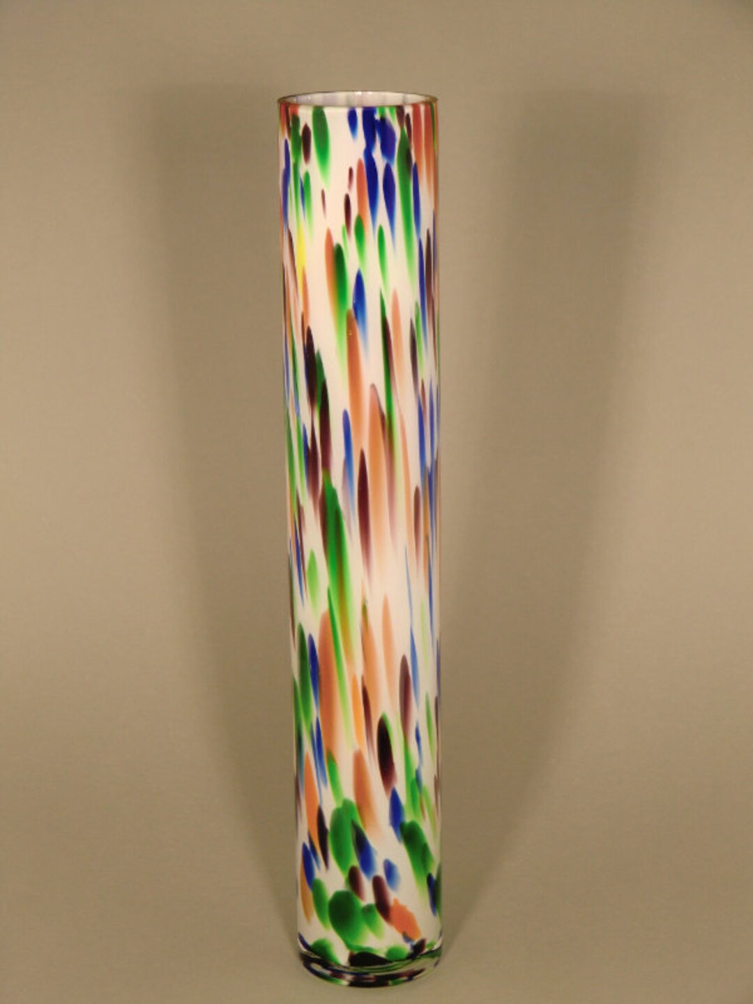 Czech Bohemian Art Glass Splatter Vase - Etsy