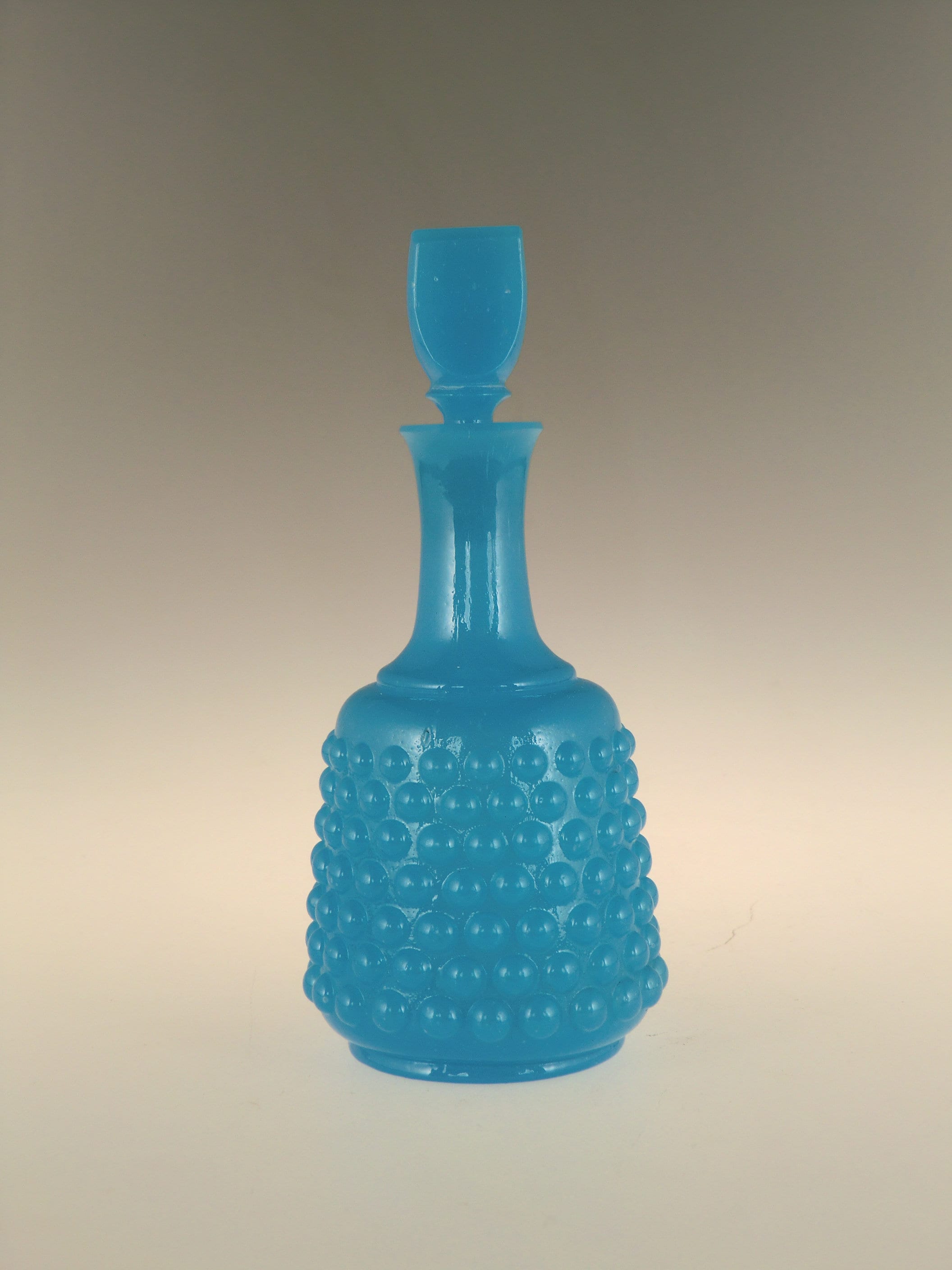 チェコ ボヘミアガラスの香水瓶 青色 細長方形 - チェコ雑貨とチェコ