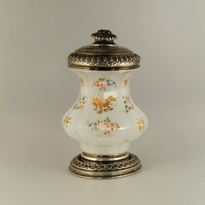 Bohemian Czech Biedermeier Victorian Era Art Cut Glass Painted Enamels Goblet Beaker