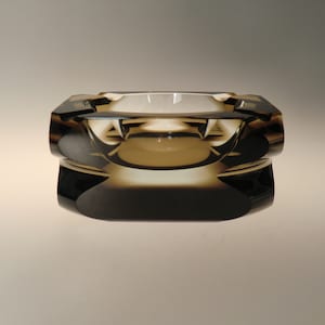 Bohemian Czech Art Glass Ashtray  by Oldrich Lipsky for Exbor Borocrystal VERY RARE