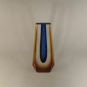 Magic Bohemian Czech Exbor Sommerso Art Glass Vase by Pavel Hlava