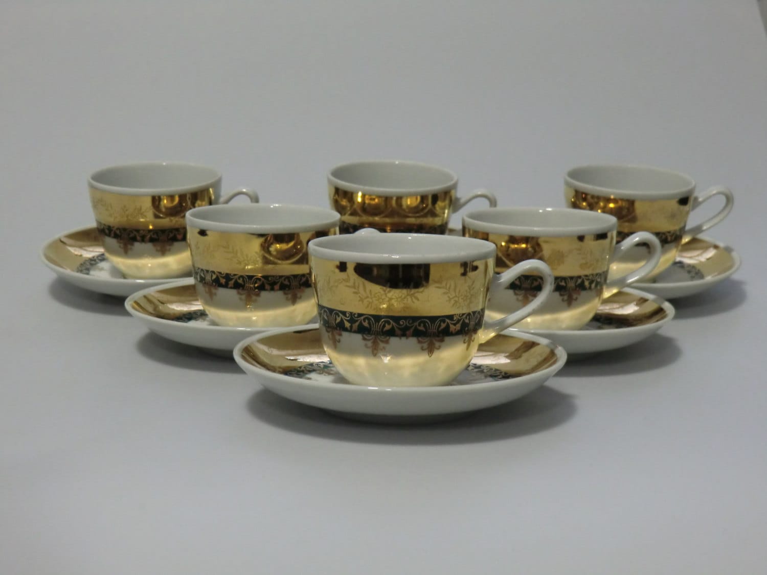 Bohemian Czechoslovakia H&C Chodau Tea Cups Coffee Set - Etsy