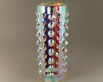 Bohemian Czech Sklo Union Rudolfova Hut Art Glass Iris Iridescent Vase by Pavel Panek