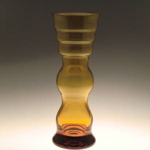 Bohemian Czech Crystalex Novy Bor Haida Art Glass Amber Vase