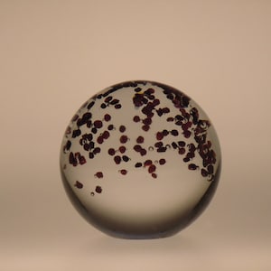 Czech Bohemian Art Glass Paperweight with Czech Ruby Garnets