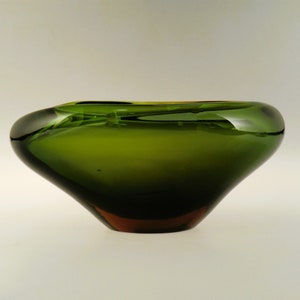 Bohemian Czech Skrdlovice Art Glass Sommerso Ashtray Designed by Maria Stahlikova and Milena Veliskova