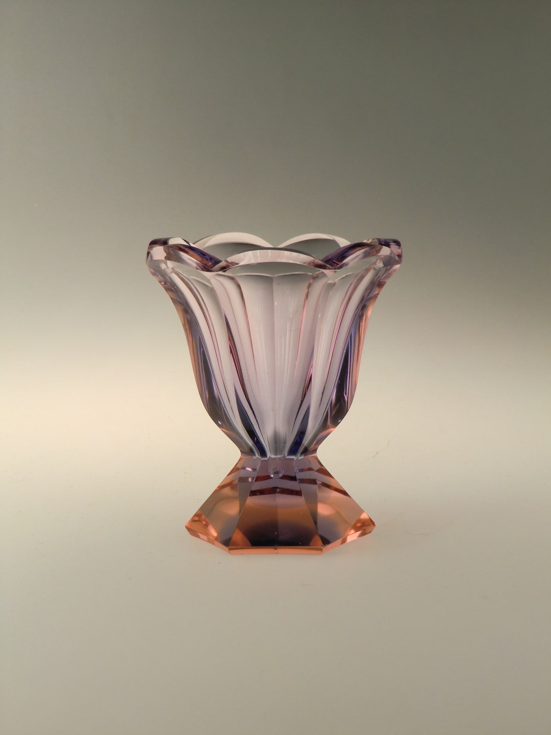 Bohemian Czech Moser Carlsbad Art Deco Cut Glass Vase Etsy