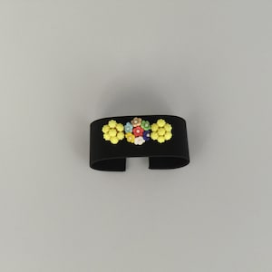 Vintage Bohemian Czech Art Nouvea Brooch - Glass Flowers