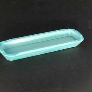 Bohemian Czech Art Deco Opaque  Turquoise Glass Dish/Bowl by Schlevogt