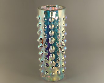 Bohemian Czech Sklo Union Rudolfova Hut Art Glass Iris Iridescent Vase by Pavel Panek
