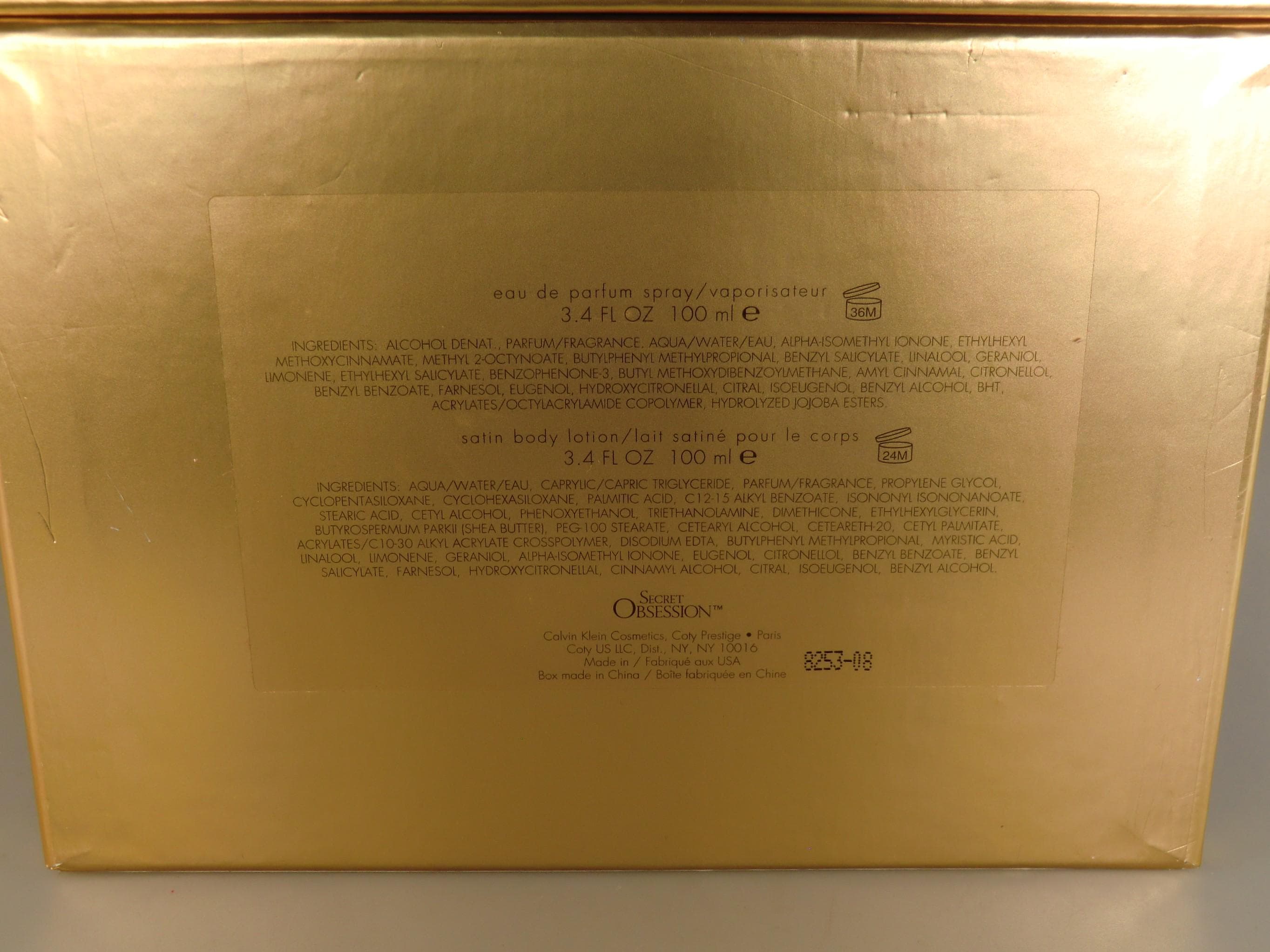 Discontinued Calvin Klein Secret Obsession Eau De Parfum 3.4 FL.OZ