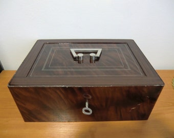 Antiqu Bohemian Czech/Austrian Art deco Steel safe - deposit box - chest - strongbox