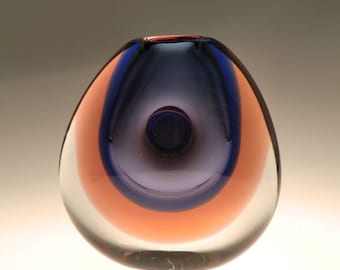 Bohemian Czech Art Glass Vase by Vladimir Mika for Moser Karlovarske Sklo