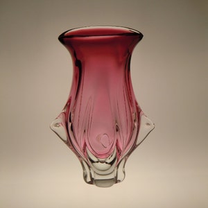 Bohemian Czech  Art Glass Sommerso  Huge Vase by Josef Hospodka