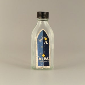 Bohemian Czech Alpa Francovka  Czechoslovakian Empty Flask Bottle