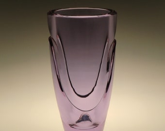 Amazing Bohemian Czech Art Glass Alexandrite Neodymium Vase by Vaclav Hanus for ZBS