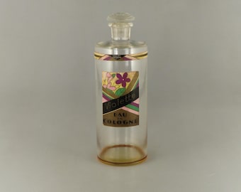 Botella de perfume de vidrio Art Nouveau Déco francés Flacon Violette Eau de Colonia