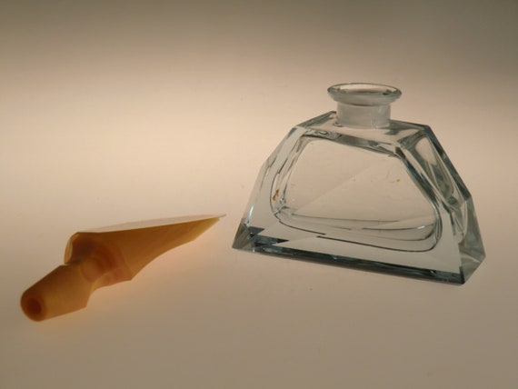Bohemian Czech Art Deco Cut Glass Perfume Bottle … - image 8