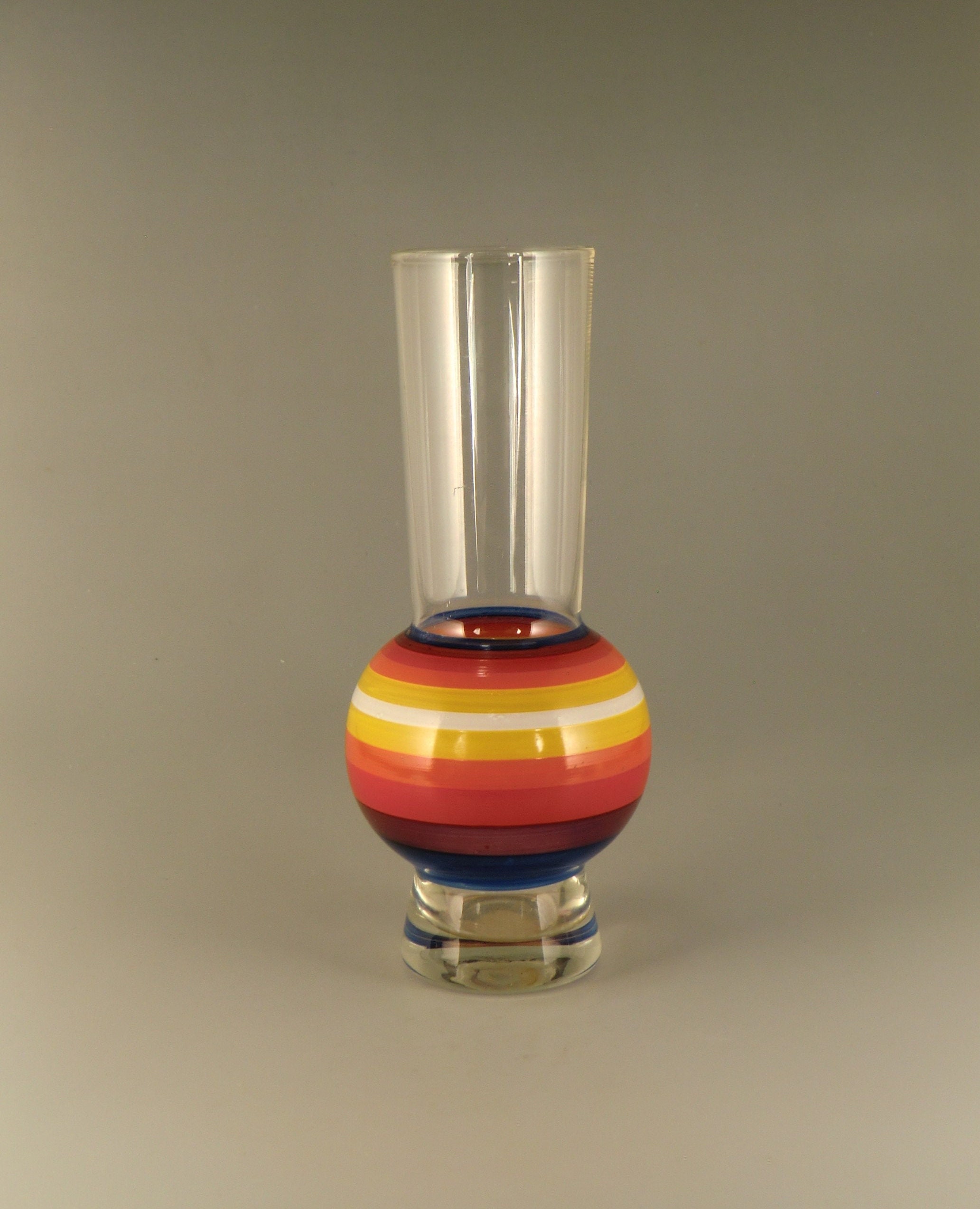 Bohemian Czech Borocrystal Novy Bor Haida Art Glass Painted Vase by Eva Svestkova