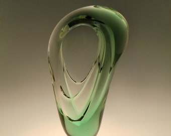 Bohemian Czech Chribska Art Glass Big Sculpture by J. Hrobar VERY RARE