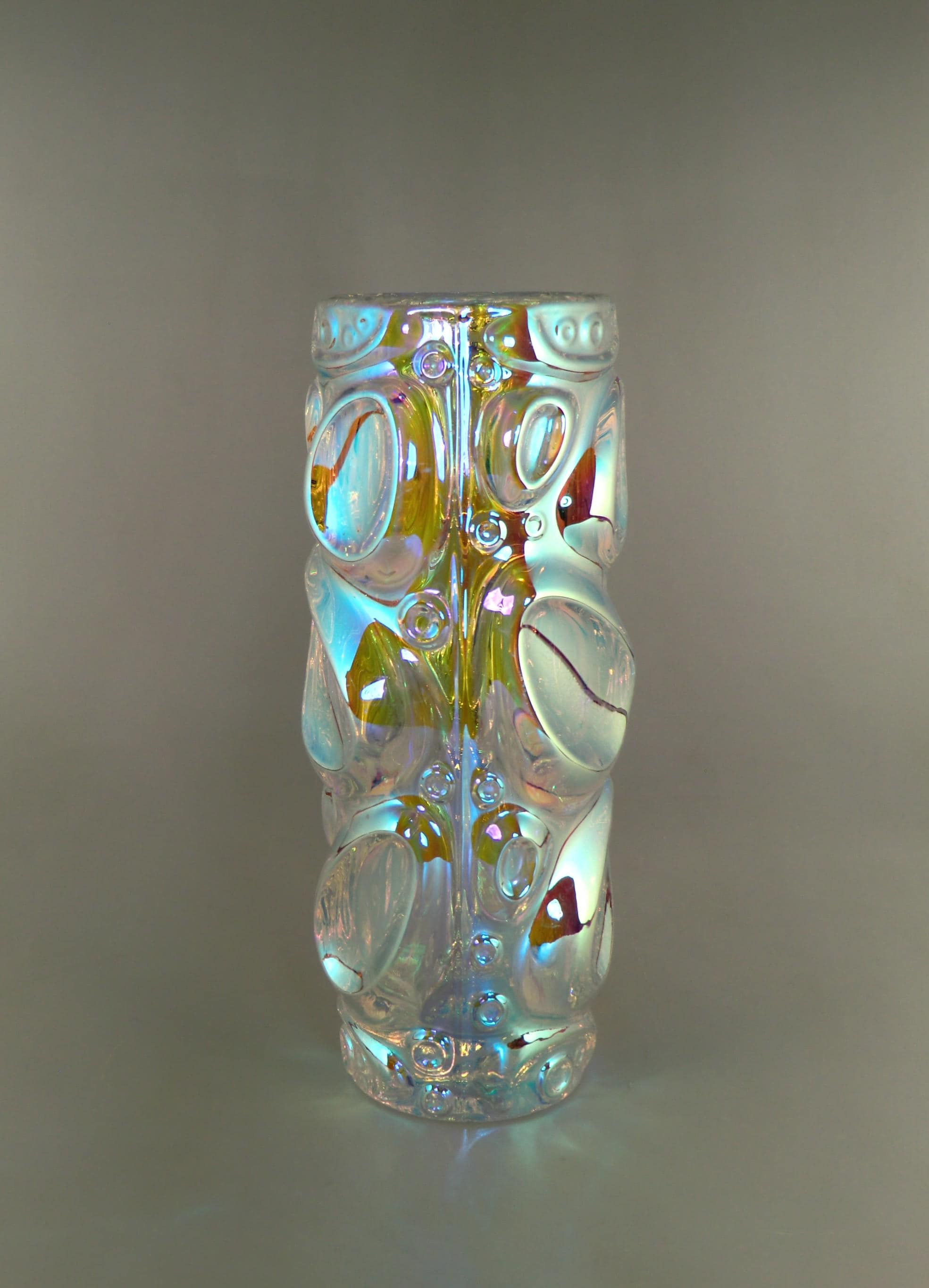 Bohemian Czech Sklo Union Art Glass Iris Iridescent Vase by Bohemian Czech Sklo Union Art Glass Iris Iridescent Vase by