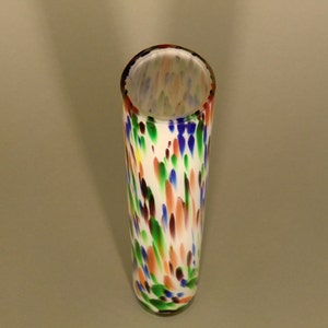 Czech Bohemian Art Glass Splatter Vase image 3