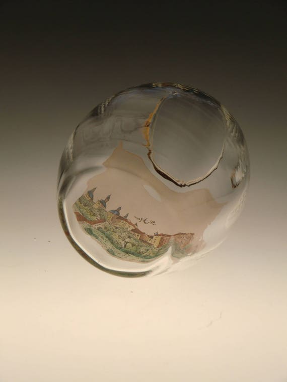 ボヘミアン チェコ アール ヌーボー クリスタル クリア ペイント