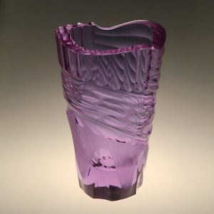 Bohemian Czech Moser Alexandrite Cut Glass Vase Imagination by Lukas Jaburek image 1