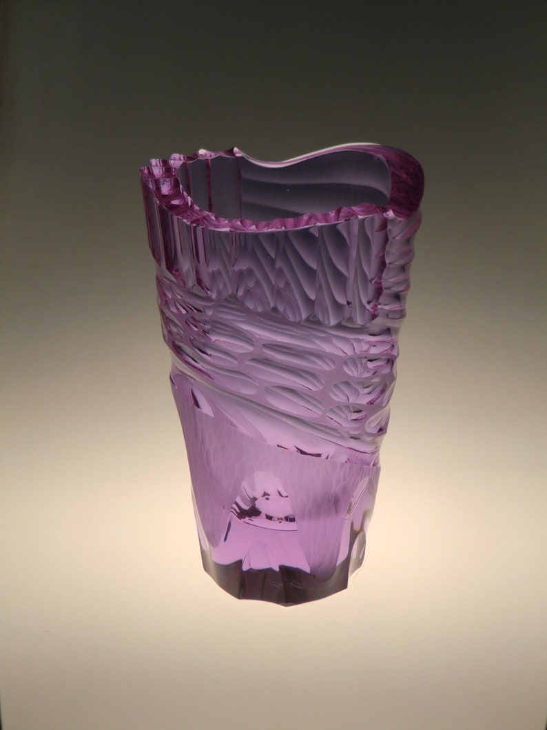 Bohemian Czech Moser Alexandrite Cut Glass Vase Imagination by Lukas Jaburek image 1
