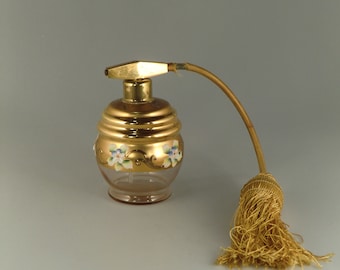 Boho Ceco Dorato Alto Smalto Vetro Profumo Bottiglia Flacon