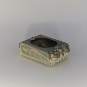 Bohemian Czech Art Deco Lithyaline Glass Ashtray
