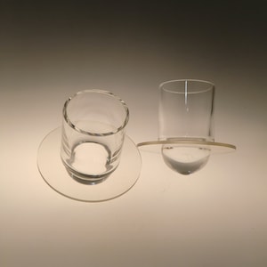 Bohemian Czech Art Glass Friendly Set of 2 Glasses Invincibles Oveturned Glasses