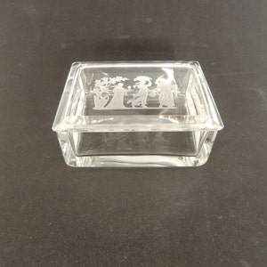 Bohemian Czech Curt Schlevogt Art Deco Crystal Clear Cut Glass Dose