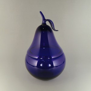Bohemian Czech Crystalex Novy Bor Art Glass Big Dose Candy Bowl Pear Shaped
