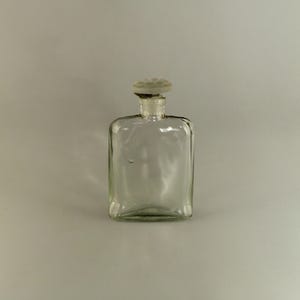 French Antique Commercial Art Nouveau Deco Clear Glass Perfume Bottle Flacon