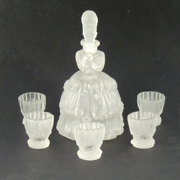 Czech Bohemian Art Deco Vogel & Zappe Glass Liqueur Set