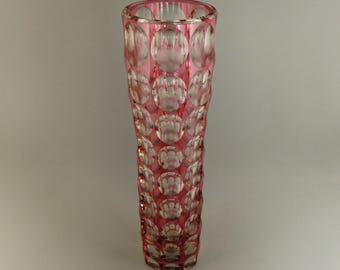 Pavel Hlava Exbor Glass Vase, Sommerso Czech Art Glass, 70s