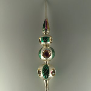 Vintage Bohemian Czech Glass Top Topper Christmas Tree with Reflectors