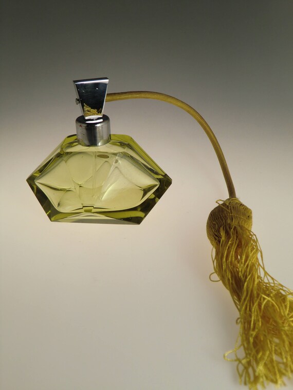 Bohemian Czech Moser style Art Deco Bohemian Czech Art Deco Glass Perfume