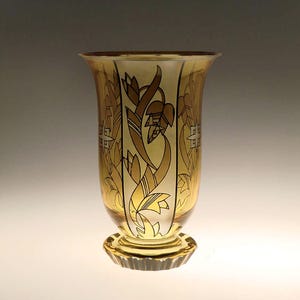 Bohemian Czech Kamenicky Senov Steinschönau Art Nouveau/Deco  Glass Painted Vase RARE by A.Beckert