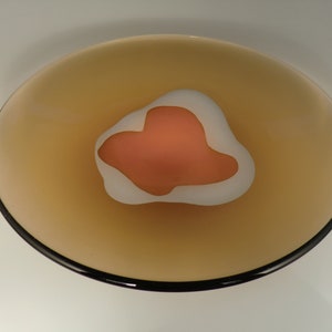 Bohemian Czech Skrdlovice Art Glass Huge Bowl Try Dish by Jaroslav Svoboda