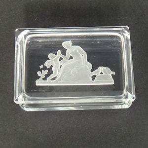 Bohemian Czech Curt Schlevogt Art Deco Crystal Clear Cut Glass Dose Box