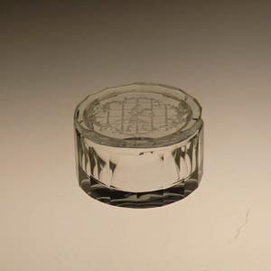 Bohemian Czech Curt Schlevogt Art Deco Crystal Clear Cut Glass Dose Jewerly Box Ingrid collection