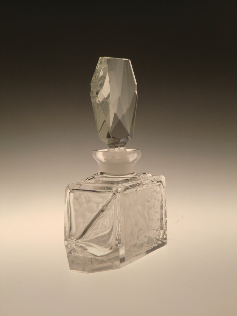 Bohème tchèque Art Deco cristal clair coupe verre bouteille Etsy
