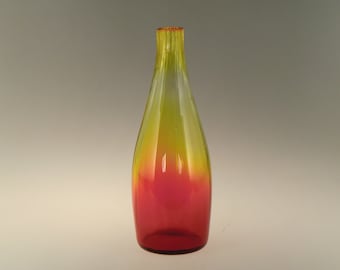 Vintage Czech CHLUM U TREBONE Blue and Green Glass Vase by Jan