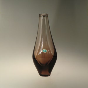 Bohemian Czech Zelezny Brod (ZBS) Labeled Art Glass Vase by Miloslav Klinger