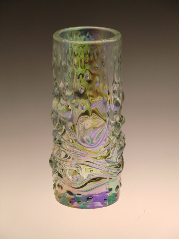Czech Bohemian Sklo Union Art Glass Iris Iridescent Vase by - Etsy
